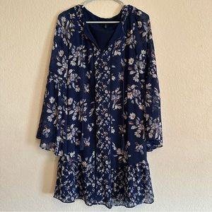 Blue Floral WHBM Mini Dress